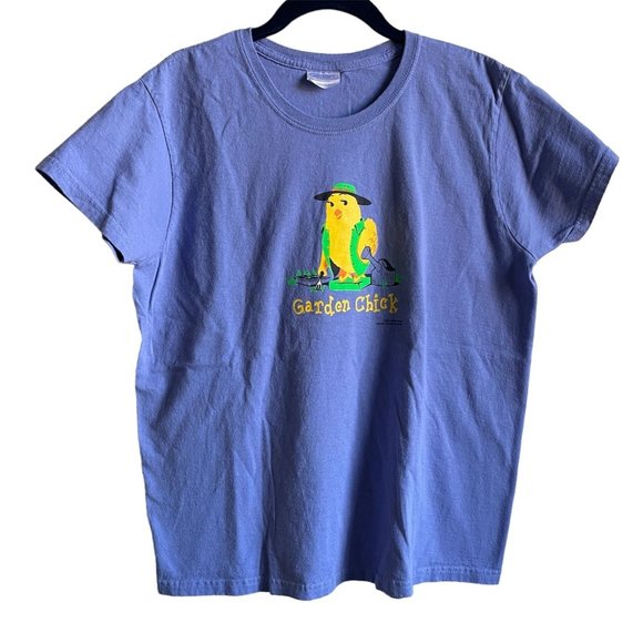 4/$25 Garden Chick TShirt Short Sleeve 2005 Earth Sun Moon Gildan Ultra Cotton - Picture 2 of 8